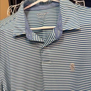 Izod Men's Polo Shirt in Blue and White Stripes
